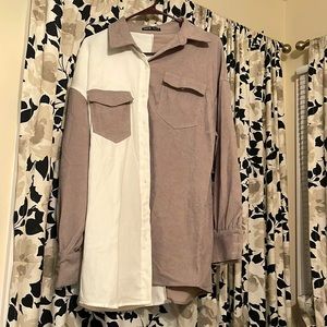 Oversized Cord Button down top